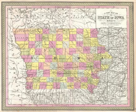 1854 Mitchell Map of Iowa