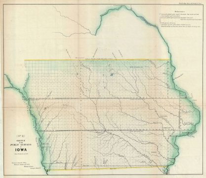 1855 Public Survey Map of Iowa