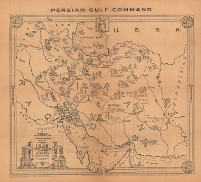1944 Persian Gulf Command Pictorial Map of Iran