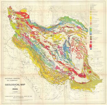1959 National Iranian Oil Company Geological Map of Iran