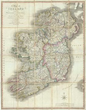 1798 Faden Pocket Map of Ireland