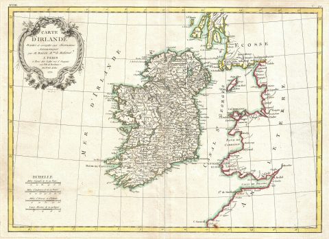 1771 Bonne Map of Ireland