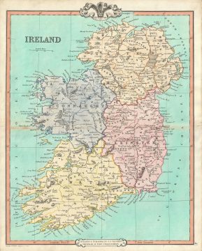 1850 Cruchley Map of Ireland