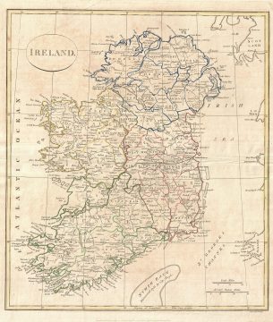 1799 Clement Cruttwell Map of Ireland