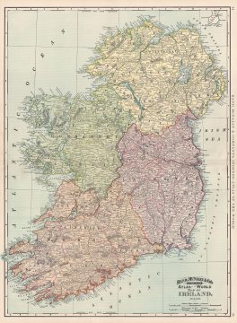 1892 Rand McNally Map of Ireland