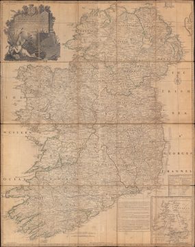 1794 Rocque Wall Map of Ireland