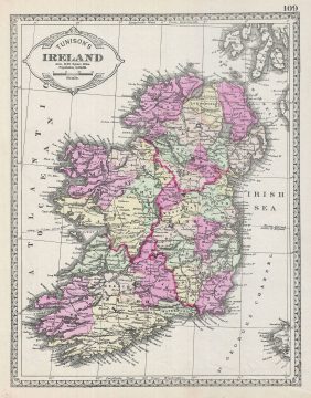 1887 Tunison Map of Ireland