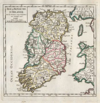 1748 Vaugondy Map of Ireland