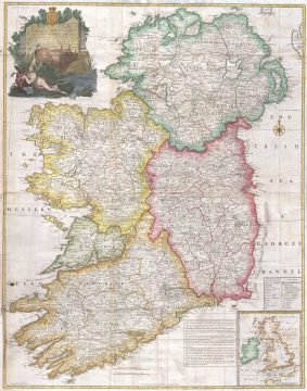 1794 Rocque Wall Map of Ireland