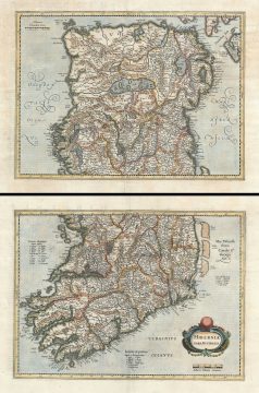 1638 Hondius Map of Ireland (2 maps)