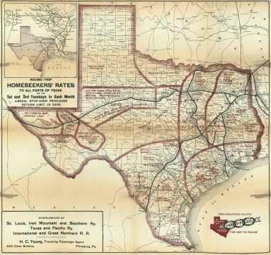 1909 Poole Brothers Map of Texas