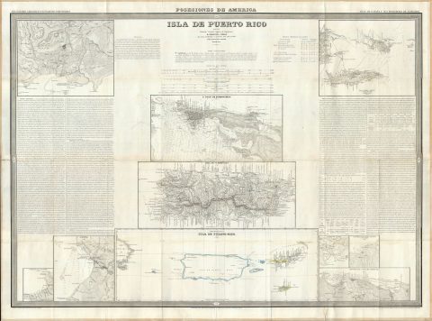 1851 Coello Map of Puerto Rico (Porto Rico)