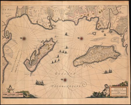 1649 Blaeu Map of the isles De Re and Oleron, France