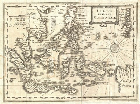 1700 Cluver Map of the East Indies: Borneo, Philippines, Singapore, Malaysia