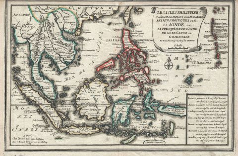 1702 De Fer Map of the East Indies (Philippines, Borneo, Thailand, Singapore, Malaysia)