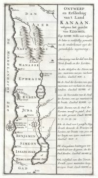 1729 Map of Israel showing 12 Tribes