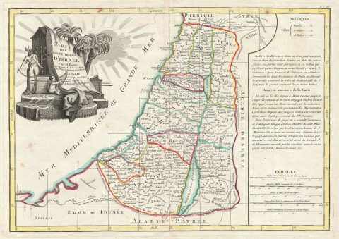 1783 Bonne Map of Israel, Palestine or the Holy Land