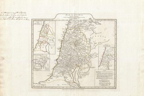 1794 Anville Map of Israel, Palestine or the Holy Land in Ancient Times