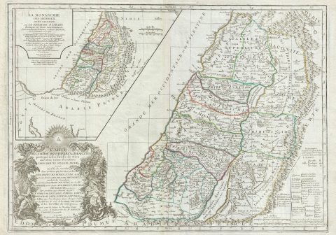 1745 Delamarche Map of the Holy Land, Israel, or Palestine