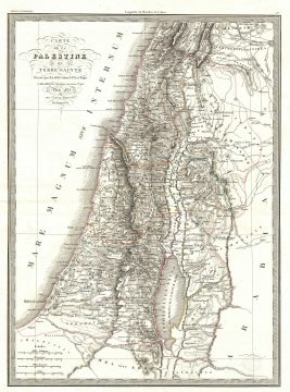 1833 Lapie Map of Israel, Palestine, or the Holy Land