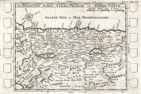 1700 Martineau Map of Israel, Palestine, or the Holy Land