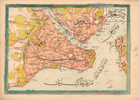 1909 Ottoman Turkish Mehmet Eşref Map of Istanbul