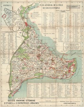 1922 Guédik-Pacha Map of Istanbul, Turkey