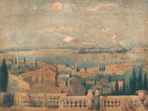1800 Watercolor View of Istanbul