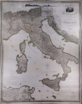 1845 Civelli Wall Map of Italy