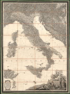 1802 Rizzi Zannoni Folding Slipcase Map of Italy