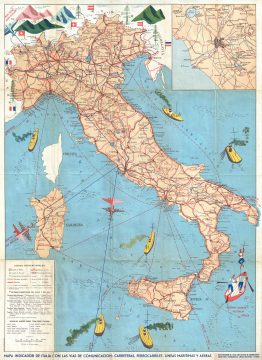 1958 Salomone Pictorial Map of Italy
