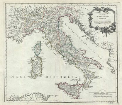 1751 Vaugondy Map of Ancient Italy