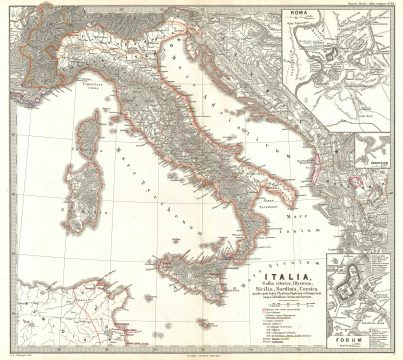 1865 Spruner Map of Italy after the Battle of Actium