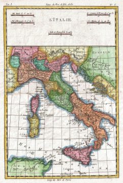 1780 Raynal and Bonne Map of Italy