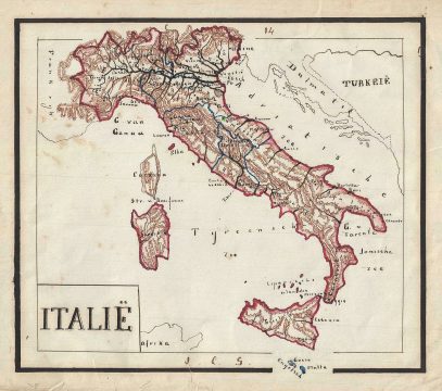 1871 Sikkel Manuscript Map of Italy