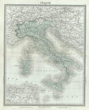 1874 Tardieu Map of Italy