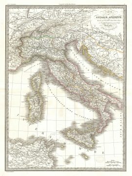 1832 Lapie Map of Ancient Italy