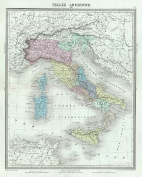 1874 Tardieu Map of Ancient Italy