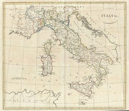1799 Clement Cruttwell Map of Italy