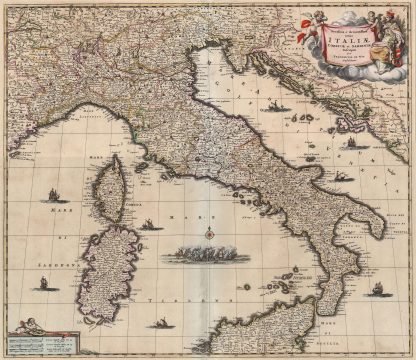 1680 De Wit Map of Italy