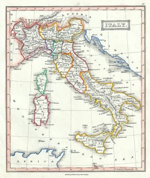 1845 Ewing Map of Italy