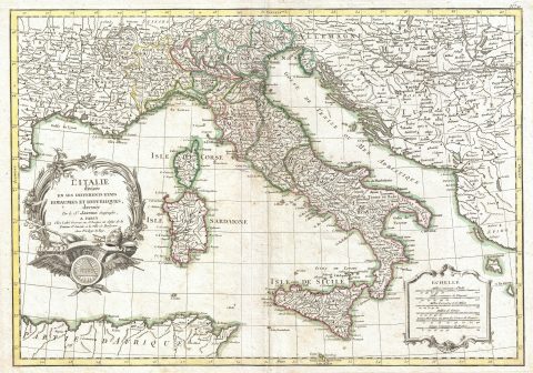 1770 Janvier Map of Italy