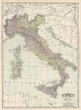 1891 Rand McNally Map of Italy