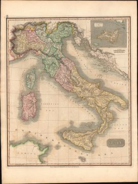 1814 Thomson Map of Italy