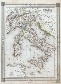 1852 Vuillemin Map of Italy