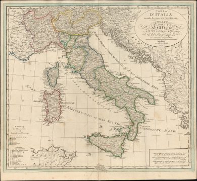 1803 / 1820 Johann Walch Map of Italy: Separately Issued