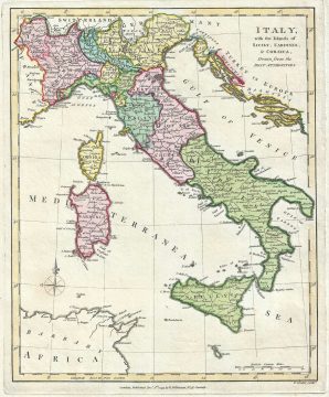 1793 Wilkinson Map of Italy