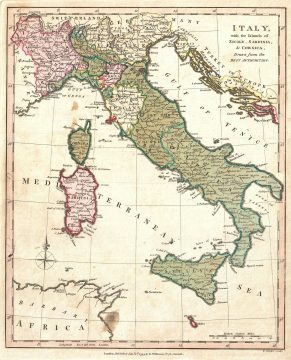 1794 Wilkinson Map of Italy