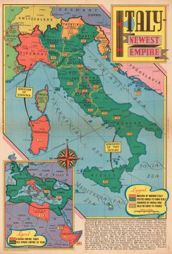 1939 Sundberg Map of Italy and its New Empire on the Eve of WWII