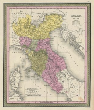 1849 Mitchell Map of Northern Italy (Tuscany, Venice, Milan)